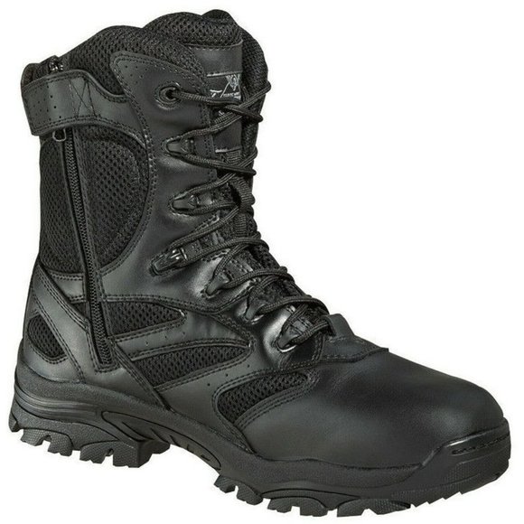 Thorogood Other - Thorogood Unisex 8" The Deuce Side-Zip Leather Biker Boot Black Military 9.5